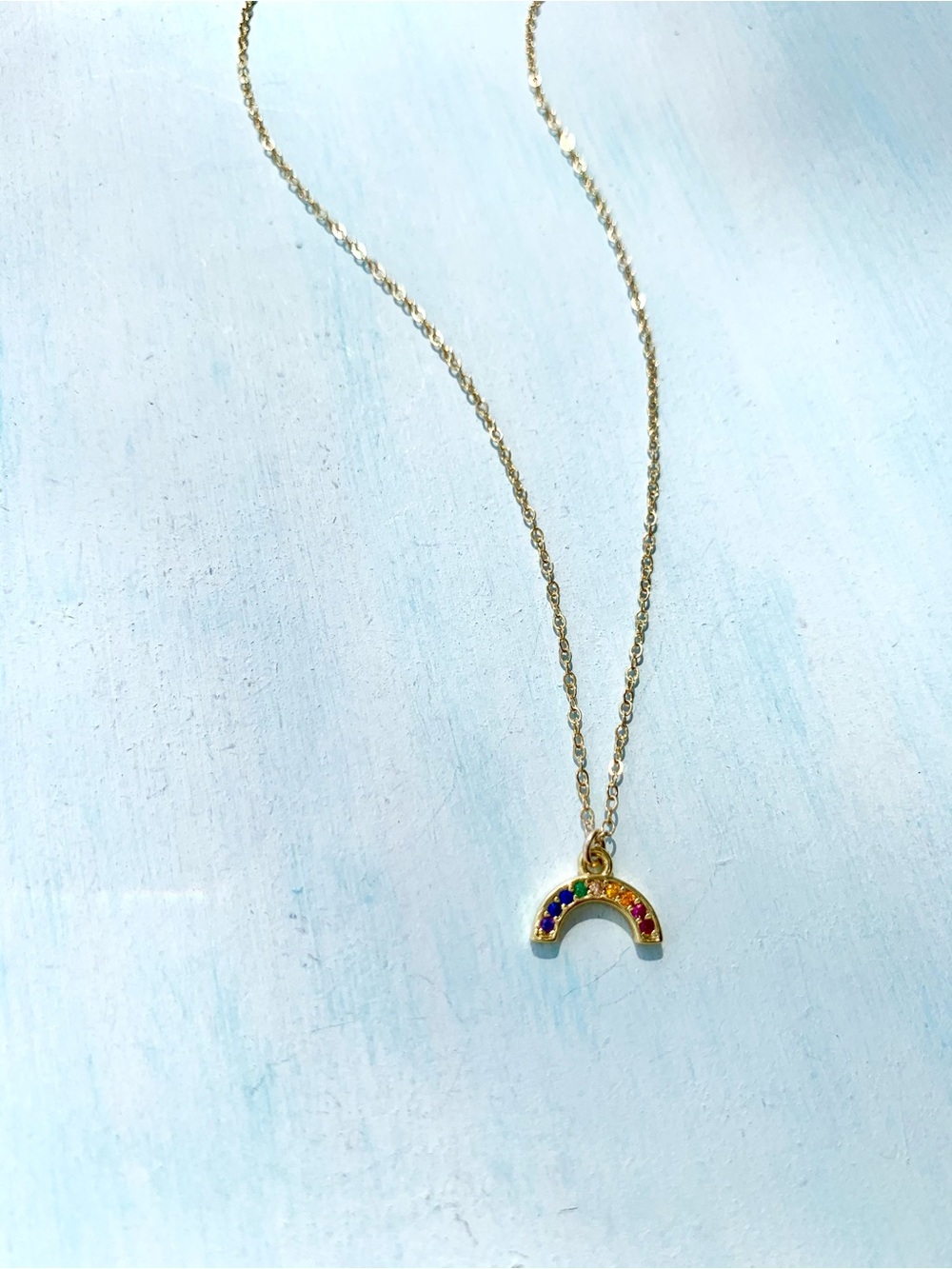SALE! NEW/ Hawaiian Rainbow Island Necklace,15.5"+1.5" extender, 14K Gold Filled